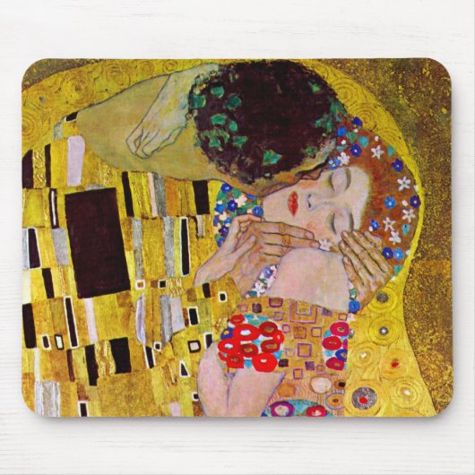 Der Kuss von Gustav Klimt, Vintager Jugendstil Mousepad (Vorne)