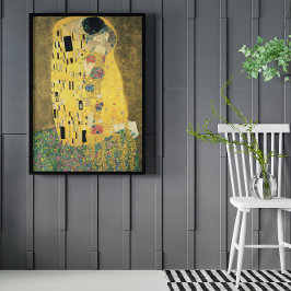 Der Kuss von Gustav Klimt, Vintager Jugendstil Poster