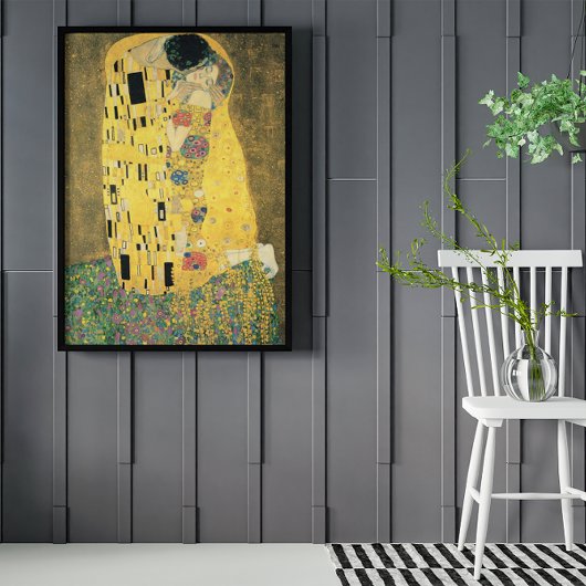 Der Kuss von Gustav Klimt, Vintager Jugendstil Poster