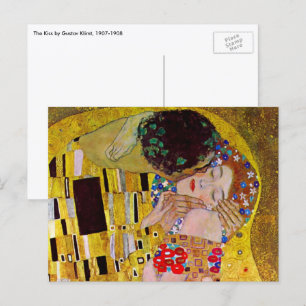 Der Kuss von Gustav Klimt, Vintager Jugendstil Postkarte