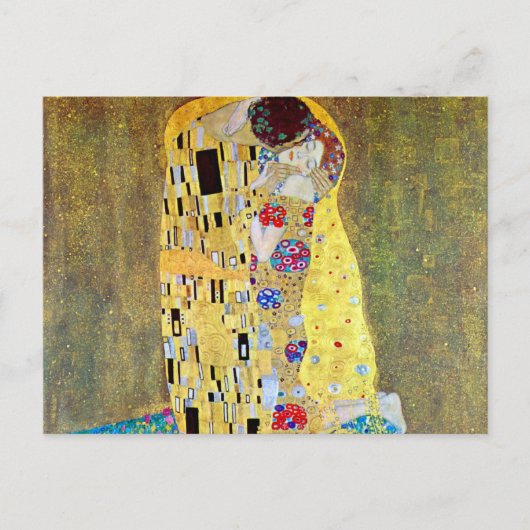 Der Kuss von Gustav Klimt, Vintager Jugendstil Postkarte (Vorderseite)