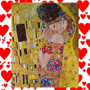 Der Kuss von Gustav Klimt, Vintager Jugendstil Puzzle