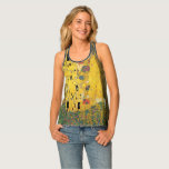 Der Kuss von Gustav Klimt, Vintager Jugendstil Tanktop<br><div class="desc">Der Kuss (Der Kuss) (1907/08) von Gustav Klimt ist wahrscheinlich sein berühmtestes Werk. Klimt begann seine Arbeit im Jahre 1907 und ist der Höhepunkt seiner so genannten Goldenen Periode. Der Kiss ist ein Vintages Viktorianisches Era-Symbolismus, das eine Liebe und Romantik mit einem romantischen Paar in verschiedenen Goldtönen, Symbolen und Mustern...</div>