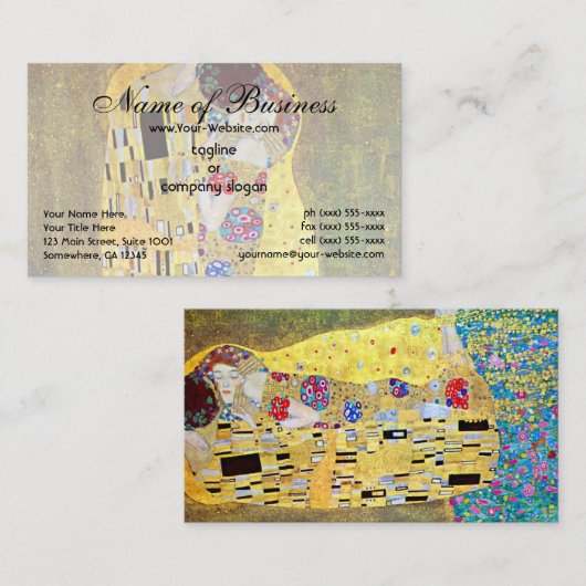 Der Kuss von Gustav Klimt Visitenkarte (Vorne/Hinten)