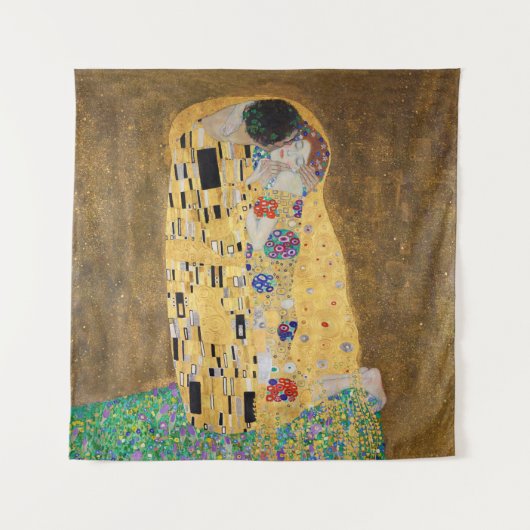 Der Kuss von Gustav Klimt Wandteppich (Vorderseite)