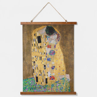Der Kuss von Gustav Klimt Wandteppich Mit Holzrahmen