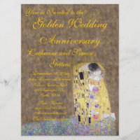 Der Kuss von Klimt Golden Wedding Jubiläum Invit