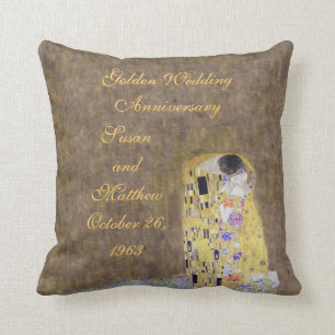 Der Kuss von Klimt Goldene Hochzeit Custo Kissen