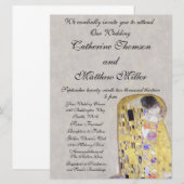 Der Kuss von Klimt Wedding White Gold Jugendstil Einladung (Vorne/Hinten)
