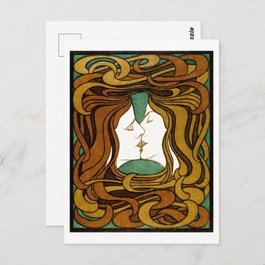 Der Kuss von Peter Behrens Postkarte (Vorne/Hinten)