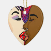 Der Kuss | Weihnachten Keramik Ornament (Links)