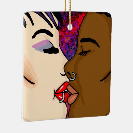 Der Kuss | Weihnachten Keramikornament (Rechts)