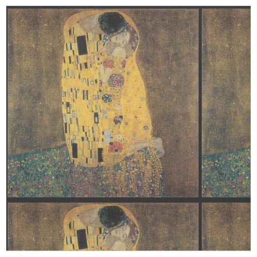 Der Kuss, Wiedergabe, Malerei Gustav Klimt, Kunst, Stoff (Nahaufnahme)