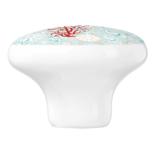 Der Küstenstil ist wunderschön, türkisfarben und r Keramikknauf (Seitenansicht)