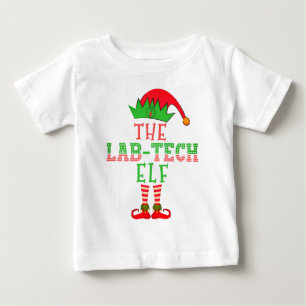Der Labortechniker-Elfen-Weihnachtsfamilien-Pyjama Baby T-shirt