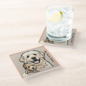 "Der Labrador der Liebe" Glasuntersetzer (Schrägansicht)