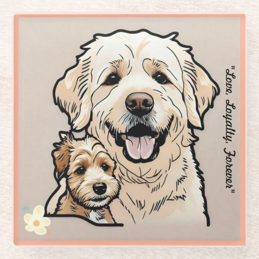 "Der Labrador der Liebe" Glasuntersetzer (Vorderseite)