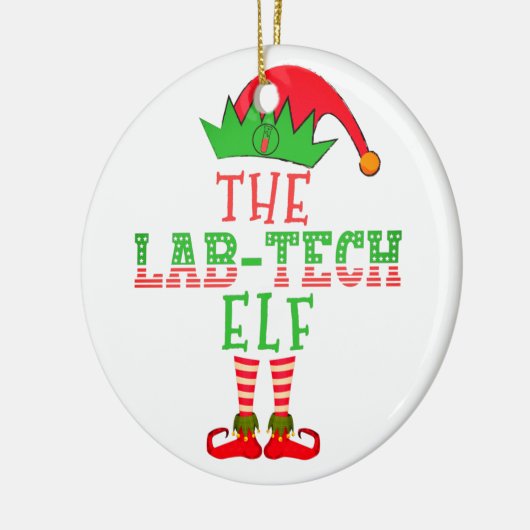 Der Labrador Tech Elf Weihnachtsfamilie passt Paja Keramik Ornament (Links)