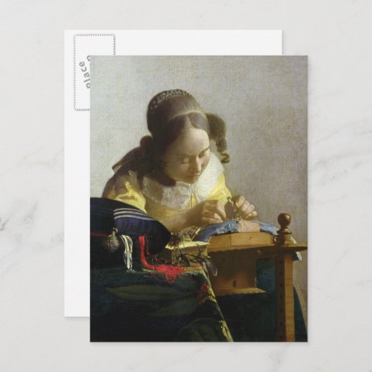 Der Lacemaker, 1669-70 Postkarte (Vorne/Hinten)
