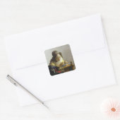 Der Lacemaker, 1669-70 Quadratischer Aufkleber (Umschlag)