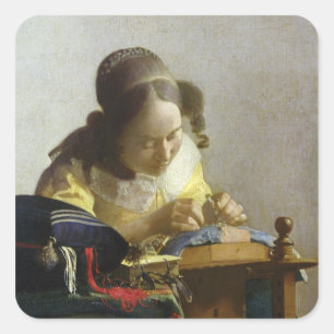 Der Lacemaker, 1669-70 Quadratischer Aufkleber
