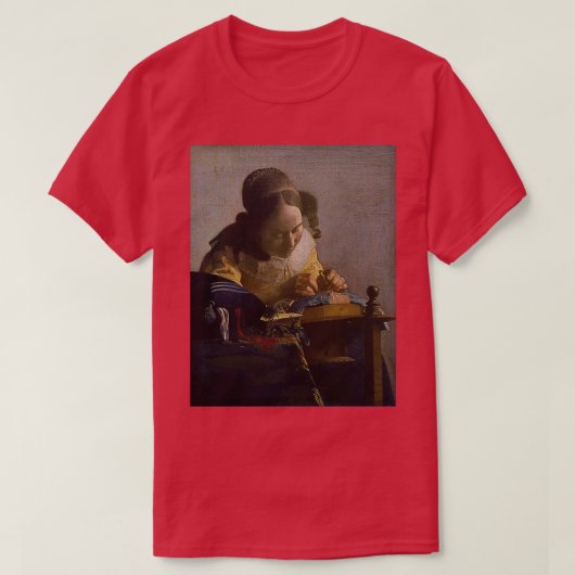 Der Lacemaker 1670 Johannes Vermeer T-Shirt (Design vorne)