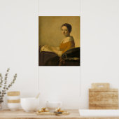 Der Lacemaker — Portrait im Vermeer-Stil Poster (Küche)