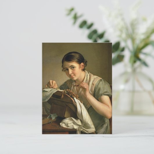 Der Lacemaker von 1823 Postkarte (Stehend Vorderseite)