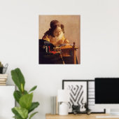 Der Lacemaker von Johannes Vermeer Poster (Heimbüro)