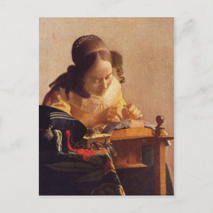 Der Lacemaker von Johannes Vermeer Postkarte