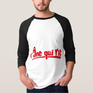 Der lachende Esel Französischer Text Logo T-Shirt