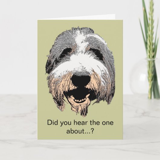 Der lachende Hund hat die Grußkarte gehört Karte (Vorderseite)