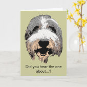 Der lachende Hund hat die Grußkarte gehört Karte (Gelbe Blume)