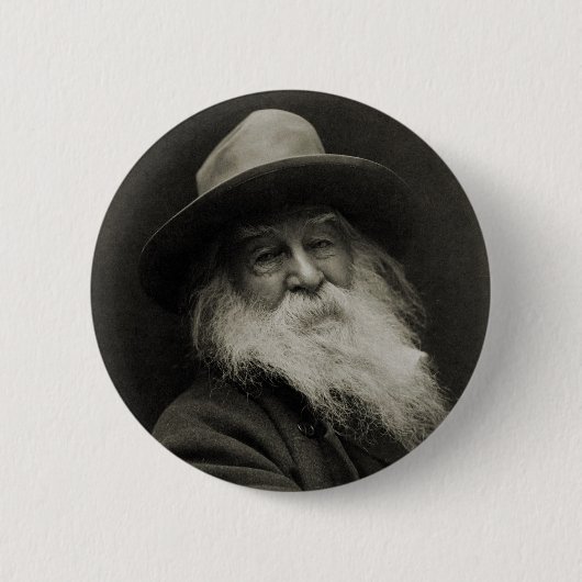 Der lachende Philosophen-Dichter Walt Whitman Button (Vorderseite)