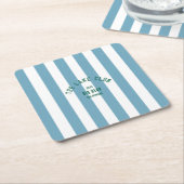 Der Lake Club Custom Wappen Blue Nautical Strip Rechteckiger Pappuntersetzer (angewinkelt)