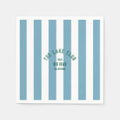 Der Lake Club Custom Wappen Blue Nautical Strip Serviette (Vorderseite)
