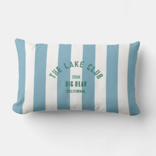Der Lake Club Green Wappen Blue Nautical Strip Kissen Für Draußen