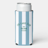 Der Lake Club Green Wappen Blue Nautical Strip Selters Dosenkühler (Seltzer Vorderseite)