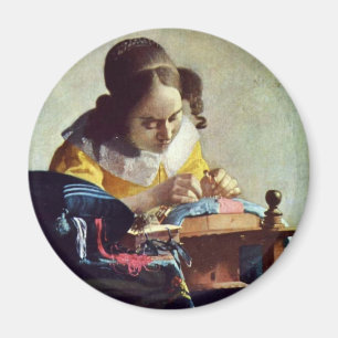 Der Lakemaker, Français La Dentelière, von Vermeer Magnet