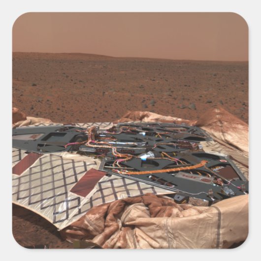 Der Landeplatz des Rovers Quadratischer Aufkleber (Vorderseite)