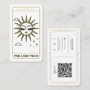 Der Lash Tech Dramatic Sun Tarot Social Media QR Visitenkarte