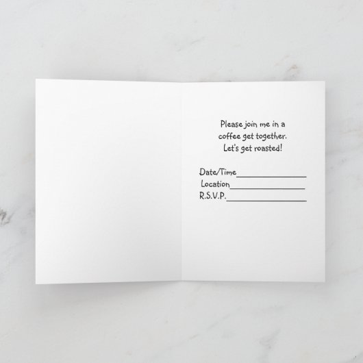 Der Lass des Kaffees "Get Roasted Invite" Karte (Innenseite)