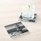 Der Laternen-Raum eines Leuchtturmes | Bømlo Glasuntersetzer (Schrägansicht)