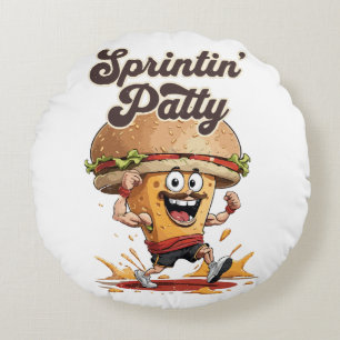 Der Laufende Cheeseburger Rundes Kissen