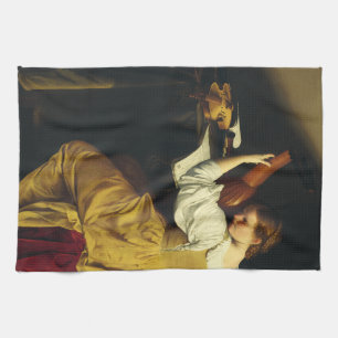 Der Lautenspieler von Orazio Gentileschi Kunst Geschirrtuch