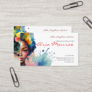 Der lebendige Afro Art Makeup Artist Visitenkarte