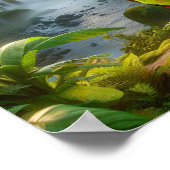 Der lebendige Amazonas-Parrot im üppigen Regenwald Poster (Ecke)