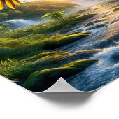 Der lebendige Amazonas-Parrot im üppigen Regenwald Poster (Ecke)