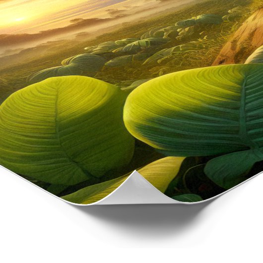 Der lebendige Amazonas-Parrot im üppigen Regenwald Poster (Ecke)