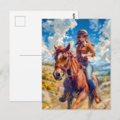 Der lebendige Anime-Reittier in der Natur Postkarte (Vorne/Hinten)